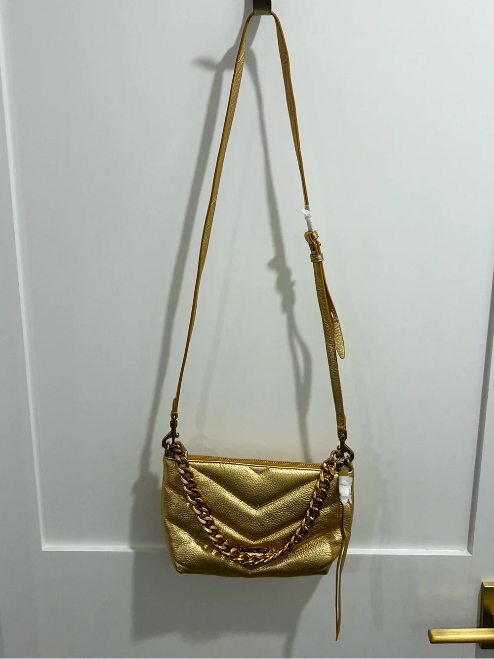 Rebecca Minkoff Edie Chain Gold Crossbody Bag NWT